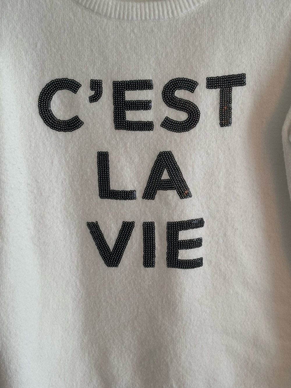 Karl Lagerfeld Paris C’est La Vie Sweater Small Ivory Bow Detail Knit - Picture 2 of 9